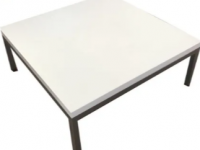 Mesa melamina blanca aluminio